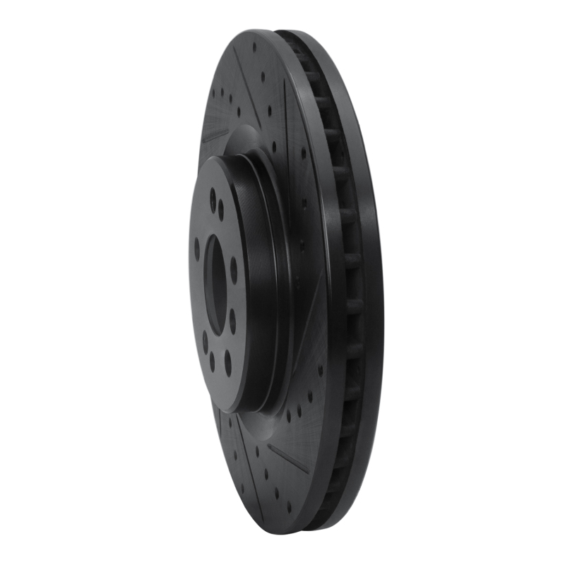 Mercedes-Benz ML500 Brake Rotor (1) - Front Right - R1 Concepts - Drilled & Slotted - Black - `06-`12